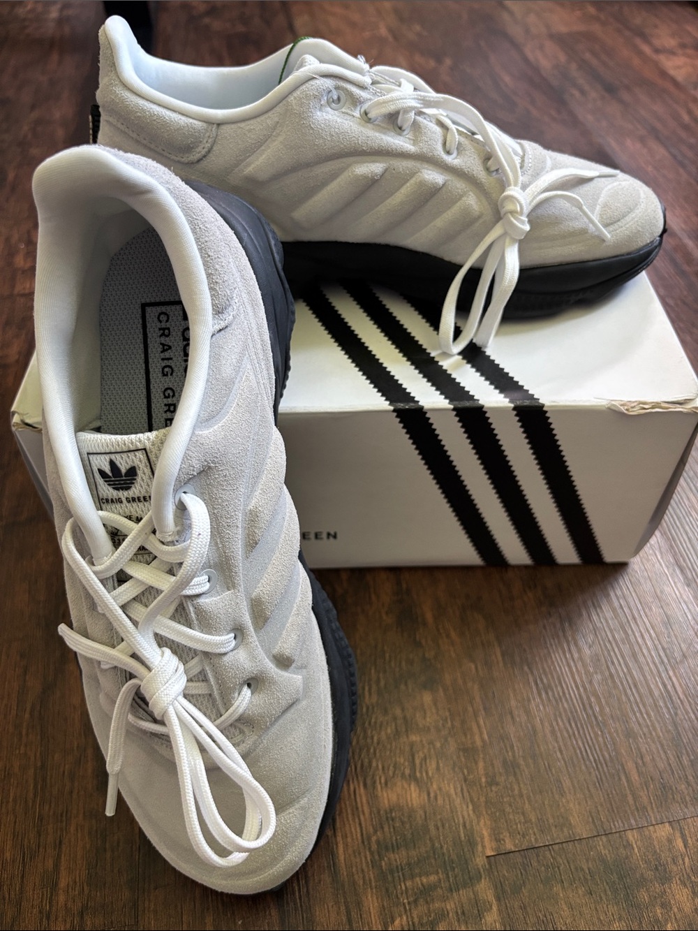 adidas CG Kontuur II FV7826 White and Black Suede Low-Top Sneakers